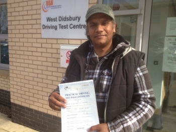 HI am Mohammed from whallyrange passed today 1st time 2 minors

22/04/2013...