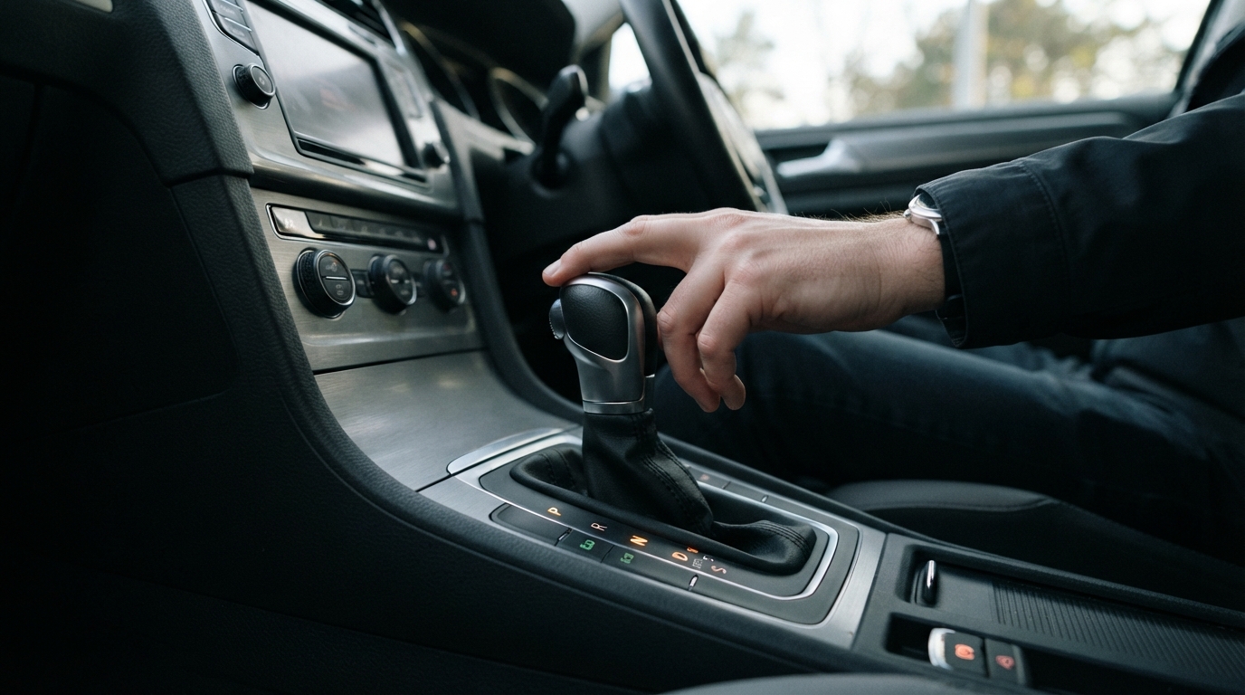 picture of a hand on an automatic gear shift