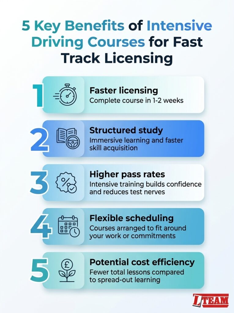 Infographic: Best Intensive Driving Courses for Fast Track License Success — 5 key benefits